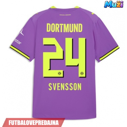 Lacne Muži Futbalové dres Borussia Dortmund Daniel Svensson #24 2026-27 Krátky Rukáv - Tretina